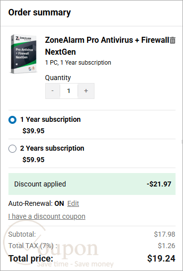 Zonealarm Pro Antivirus Firewall Nextgen Coupon Code