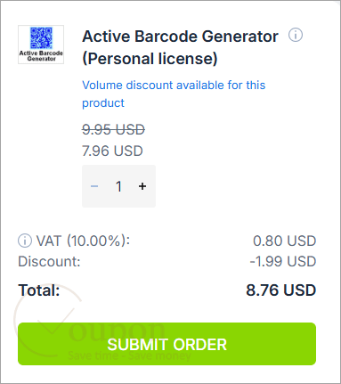 Active Barcode Generator Coupon Code