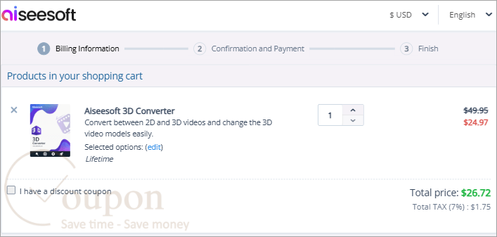 Aiseesoft 3D Converter Coupon Code