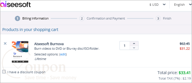 Aiseesoft Burnova Coupon Code
