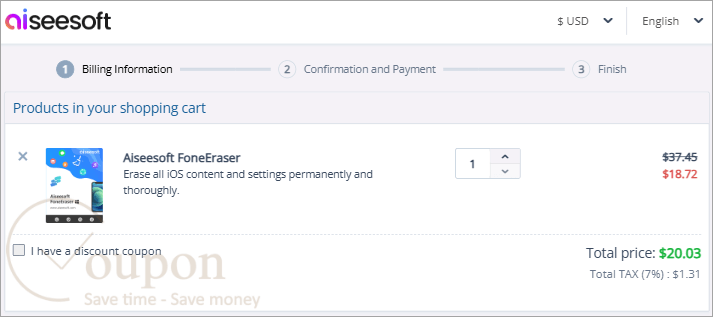 Aiseesoft Foneeraser Coupon Code
