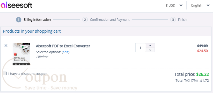Aiseesoft Pdf To Excel Converter Coupon Code