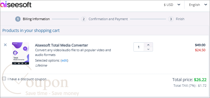Aiseesoft Total Media Converter Coupon Code