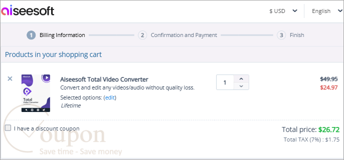 Aiseesoft Total Video Converter Coupon Code