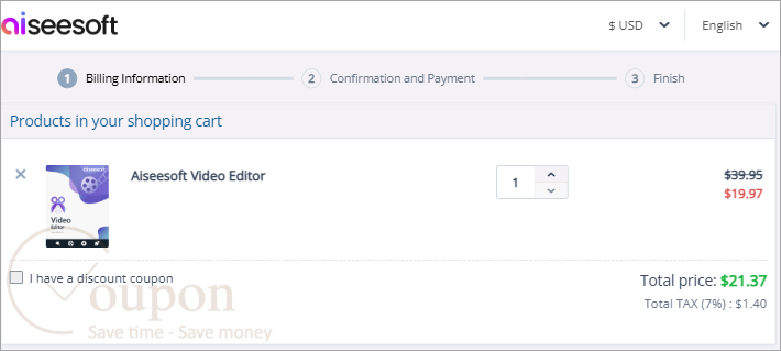Aiseesoft Video Editor Coupon Code