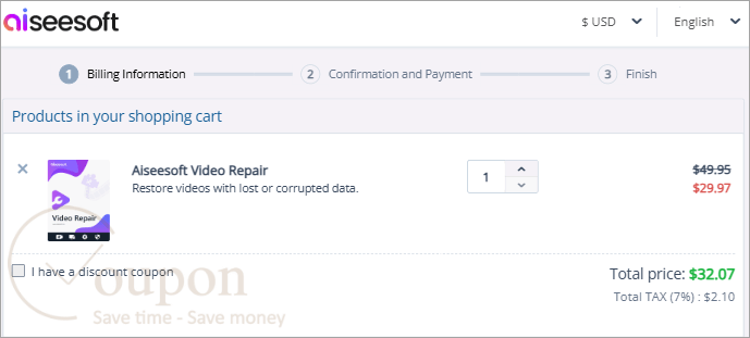 Aiseesoft Video Repair Coupon Code