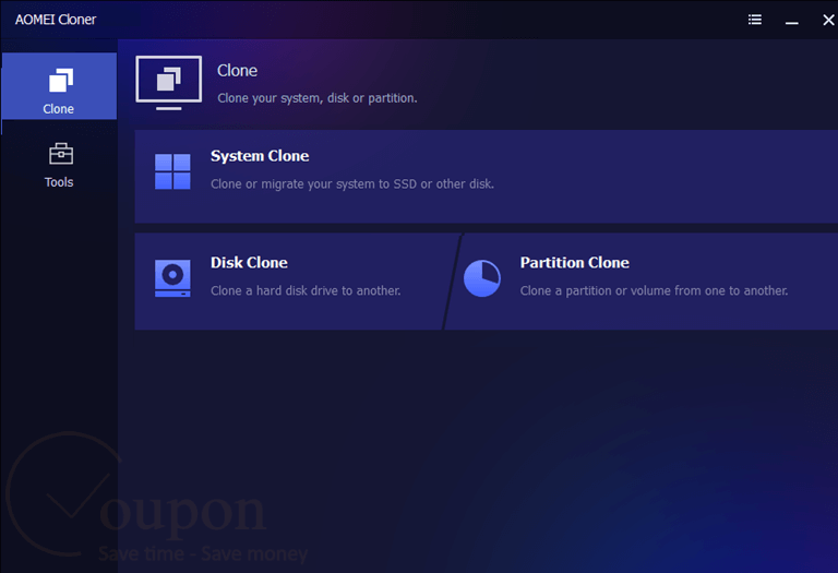 Aomei Cloner Screenshot