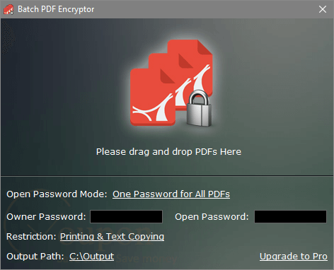Batch Pdf Encryptor Pro Screenshot