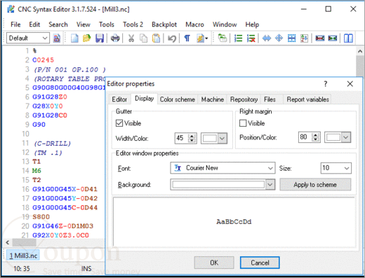 Cnc Syntax Editor Screen