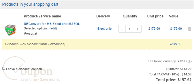 Dbconvert For Ms Excel And Mssql Coupon Code
