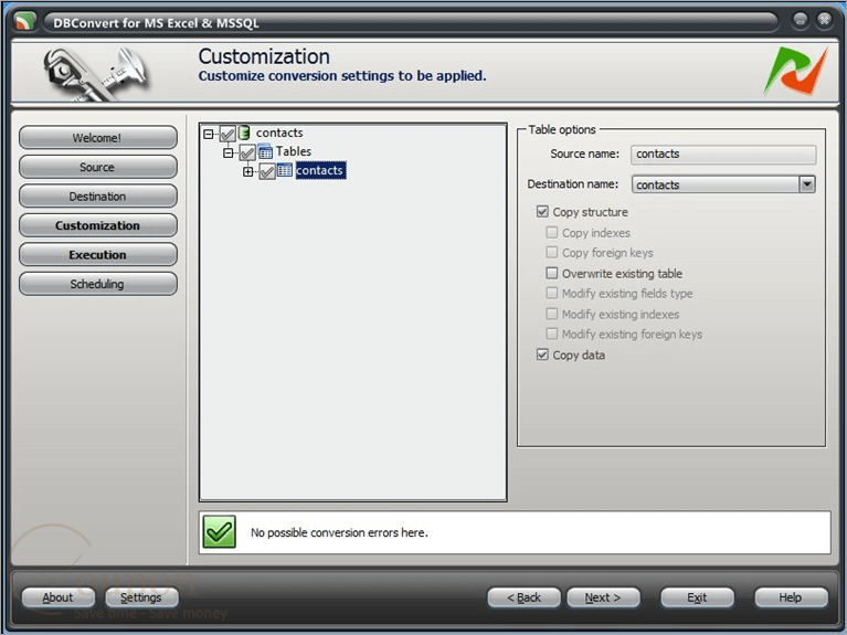 Dbconvert For Ms Excel And Mssql Screenshot