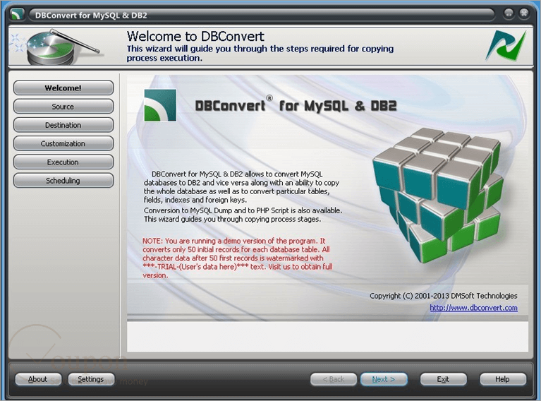 Dbconvert For Mysql And Db2 Screenshot