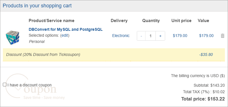 Dbconvert For Mysql And Postgresql Coupon Code