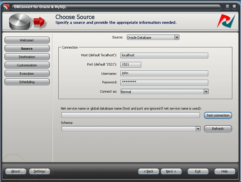 Dbconvert For Oracle And Mysql Screenshot