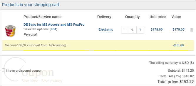 Dbsync For Ms Access And Ms Foxpro Coupon Code