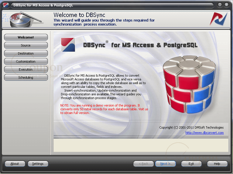 Dbsync For Ms Access And Postgresql Screenshot