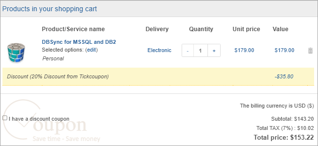 Dbsync For Mssql And Db2 Coupon Code