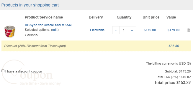 Dbsync For Oracle And Mssql Coupon Code