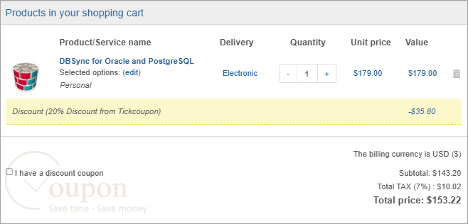 Dbsync For Oracle And Postgresql Coupon Code