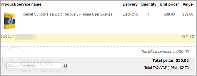 Kernel Outlook Password Recovery Coupon Code