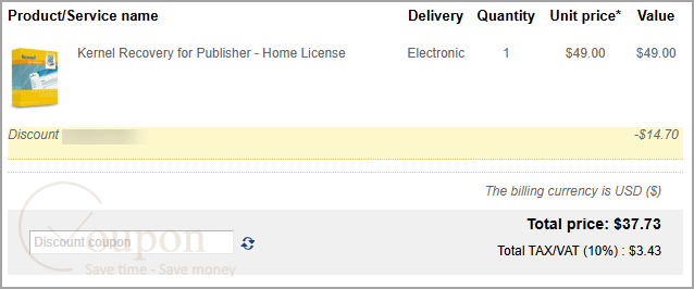 Kernel Recovery For Publisher Coupon Code
