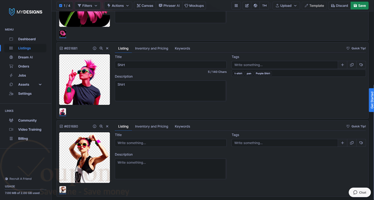 Mydesigns Screenshot
