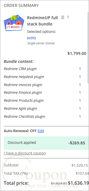 Redmineup Full Stack Bundle Coupon Code