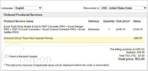 Reezaa Excel Tools Pack Coupon Code
