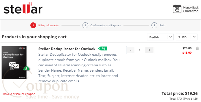Stellar Deduplicator For Outlook Coupon Code