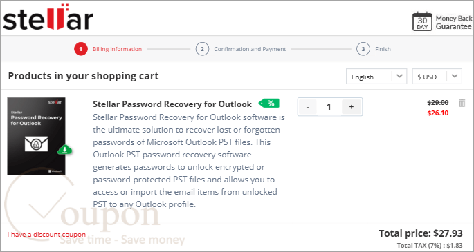 Stellar Password Recovery For Outlook Coupon Code