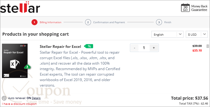 Stellar Repair For Excel Coupon Code