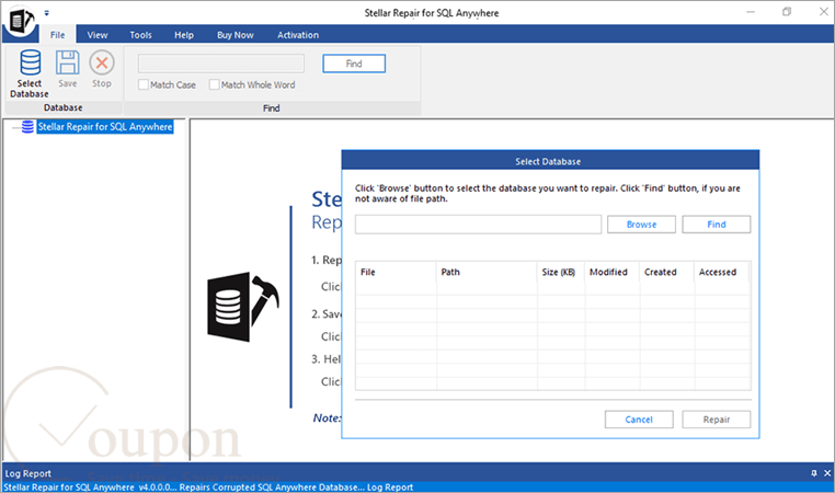Stellar Repair For Sql Anywhere Screenshot