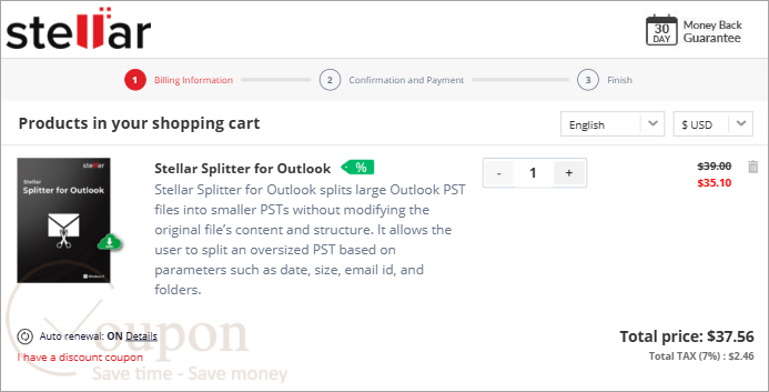 Stellar Splitter For Outlook Coupon Code