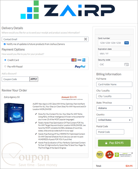 Zairp Coupon Code
