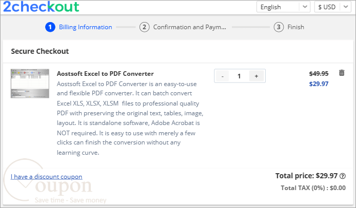 Aostsoft Excel To Pdf Converter Coupon Code