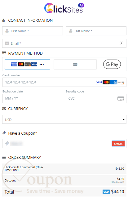 Clicksites Coupon Code