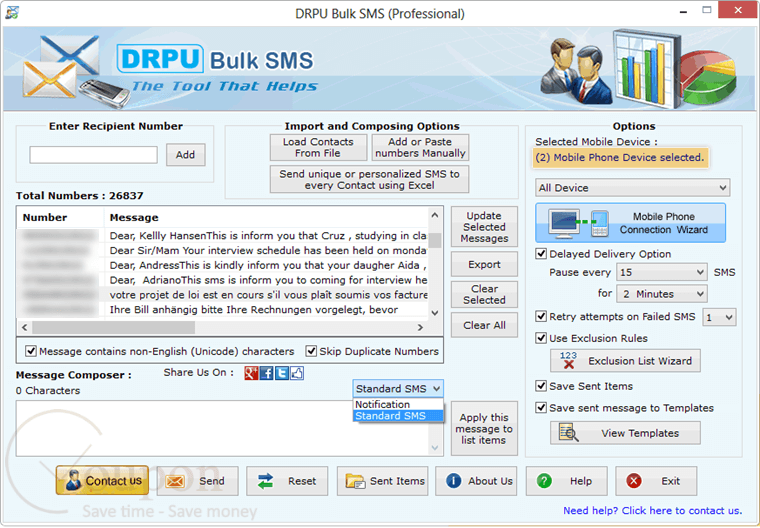 Drpu Bulk Sms Software Screenshot