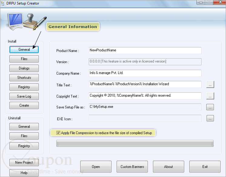 Drpu Software Setup Package Creator Screenshot