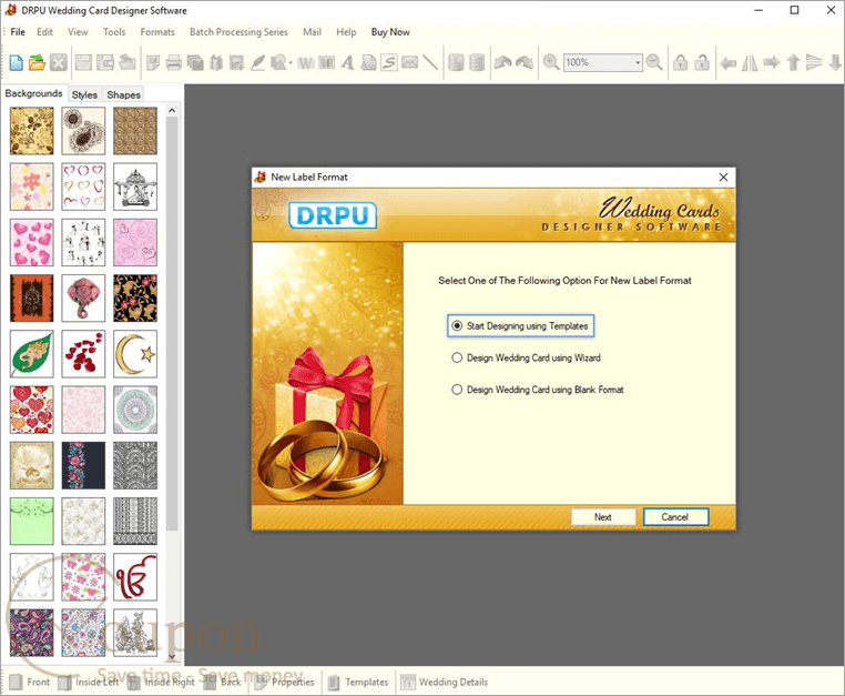Drpu Wedding Card Designer Screenshot
