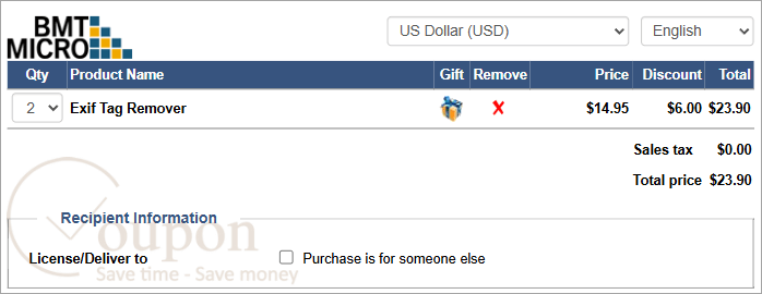 Exif Tag Remover Coupon Code
