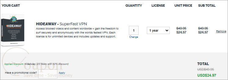 Hideaway Superfast Vpn Coupon Code