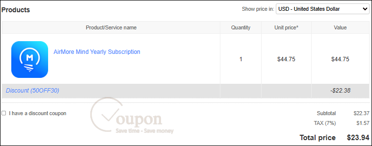 How To Use Airmore Mind Coupon Code