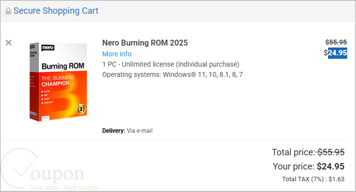 Nero Burning Rom Coupon Code