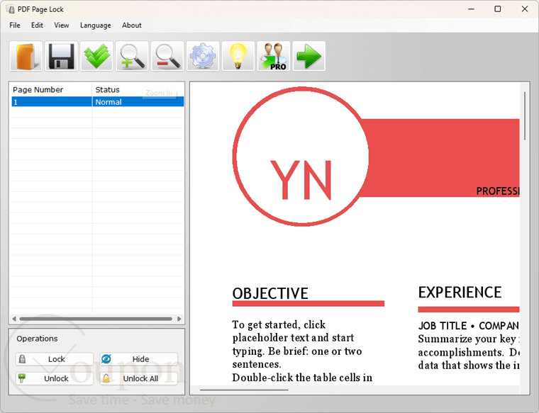 Pdf Page Lock Screenshot
