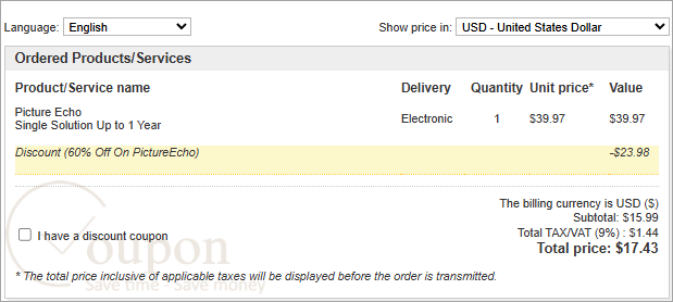 Sorcim Picture Echo Coupon Code