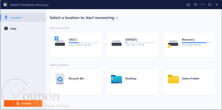 Easeus Todophoto Recovery Screenshot