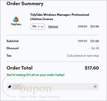 Tidytabs Windows Manager Coupon Code