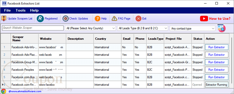 Ahmad Software Fb Extractor Screenshot