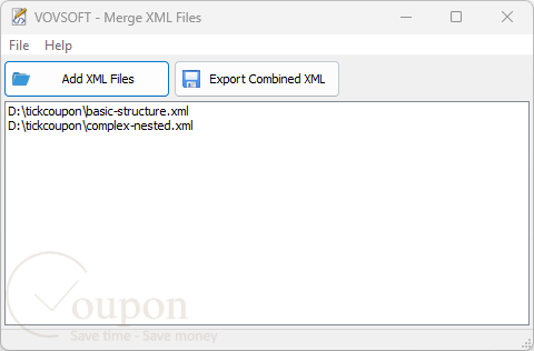 Vovsoft Merge Xml Files Screenshot