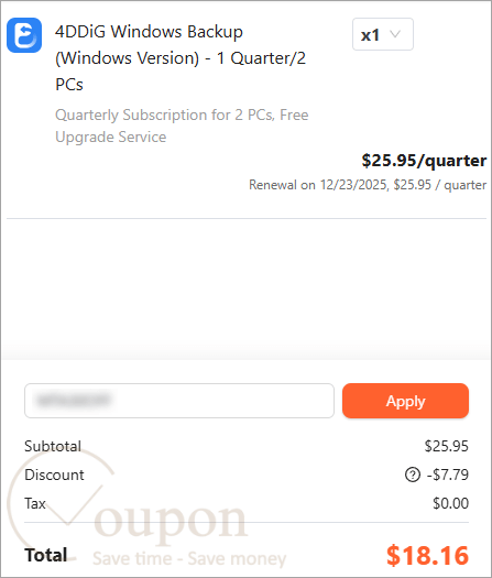4Ddig Windows Backup Coupon Code
